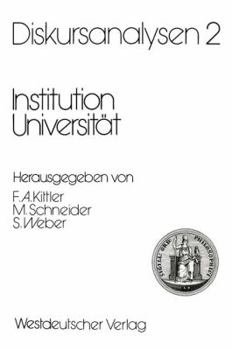 Paperback Diskursanalysen 2: Institution Universität [German] Book