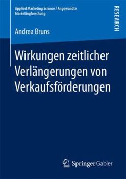 Paperback Wirkungen Zeitlicher Verlängerungen Von Verkaufsförderungen [German] Book