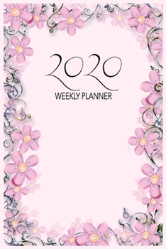 Paperback 2020 Weekly Planner: At-a-glance Week-per-Page Diary With Journal Pages, January-December (Pink Flower Cover) Book