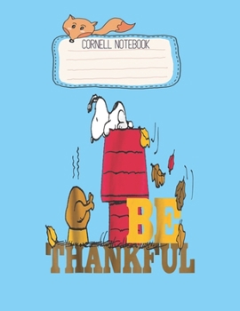 Paperback Cornell Notebook: Peanuts Funny Snoopy Charlie Brown Thanksgiving T 1 Pretty Cornell Notes Notebook for Work Marble Size College Rule Li Book