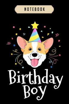 Paperback Notebook: Corgi for kids birthday boy dog party puppy love pet Notebook-6x9(100 pages)Blank Lined Paperback Journal For Student, Book