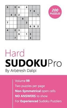 Paperback Hard Sudoku Pro: Book for Experienced Puzzlers (200 puzzles) Vol. 98 Book