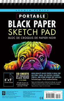 Spiral-bound Studio Series Portable Black Paper Sketch Pad 6 X 9 Inches (50 Perforated Sheets) Book