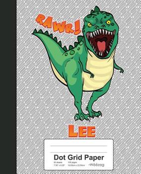 Paperback Dot Grid Paper: LEE Dinosaur Rawr T-Rex Notebook Book