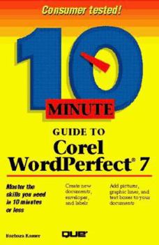 Paperback 10 Minute Guide to Corel WordPerfect 7 Book