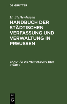 Hardcover Die Verfassung Der Städte [German] Book