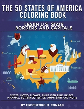 Paperback The 50 States of America Coloring Book