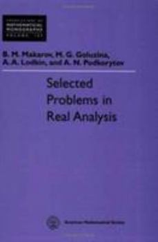 Paperback Selected Problems in Real Analysis (Translations of Mathematical Monographs, 107) Book