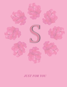 Paperback S: Monogram Initial S Letter Ruled Notebook for Women, Girl and School, Pink Floral Cover 8.5'' x 11'', 100 pages Book