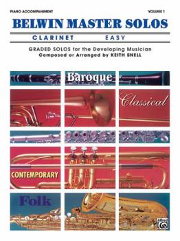Paperback Belwin Master Solos (Clarinet), Vol 1: Easy Piano Acc. (Belwin Master Solos, Vol 1) Book