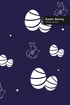 Paperback Easter Bunny Lifestyle Journal, Blank Write-in Notebook, Dotted Lines, Wide Ruled, Size (A5) 6 x 9 In (Blue) Book