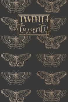 Paperback 2020: Weekly Diary Planner Journal - Horizontal Week to View on 2 Pages with Notes - Black with Gold Butterflies Book