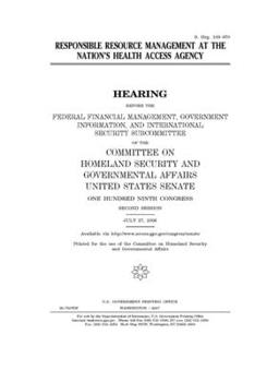 Paperback Responsible resource management at the nation's health access agency Book