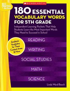 Paperback 180 Essential Vocabulary Words for 5th Grade: Independent Learning Packets That Help Students Learn the Most Important Words They Need to Succeed in S Book