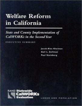 Paperback Welfare Reform in California: State and Country Implementation of Calworks in the First Year Book