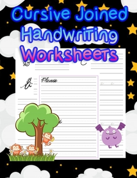 Cursive Joined Handwriting Worksheets: handwriting tracing workbook|handwriting practice paper for kids|handwriting practice sheets