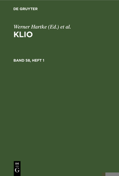 Hardcover Klio. Band 58, Heft 1 [German] Book