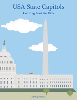 Paperback USA State Capitols Coloring Book for Kids Book