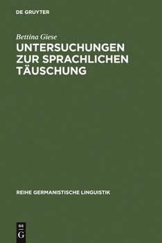 Hardcover Untersuchungen Zur Sprachlichen Täuschung [German] Book