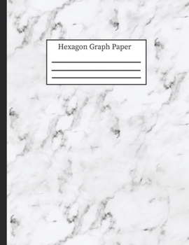 Hexagon Graph Paper: Hexagonal Notebook Paper: 0.2" Hexes, Small Hex Grid Note Book Pad: 8.5" x 11" 108 Pages, Pretty White & Gray Marble G