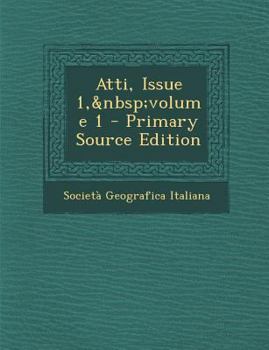 Paperback Atti, Issue 1, volume 1 [Italian] Book