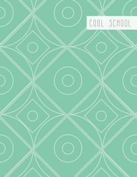 Paperback Cool School: Large College Ruled Notebook for Homework School or Work Soft Sage Green with Geometric Background Design Book