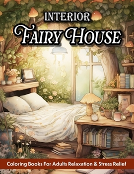 Paperback Fairy House Interior: Adult Coloring Book Home Interior Design With Magical Rooms And Fantasy Decorated Houses Book