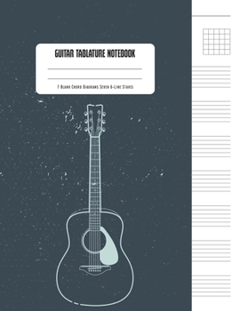 Guitar Tablature Notebook: 6 String Guitar Chord and Tablature Staff Manuscript Music Paper * Large (8.5" x 11") * 100 Pages: Blue Acoustic Guitar Composition Book