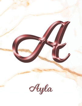 Ayla: 1 Year Weekly Planner with Note Pages (12 Months) | White Marble Rose Gold Pink Effect Letter A | 2020 - 2021 | Week Planning | Monthly ... | Plan Each Day, Set Goals & Get Stuff Done