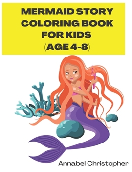 Paperback Mermaid story coloring book for kids Book