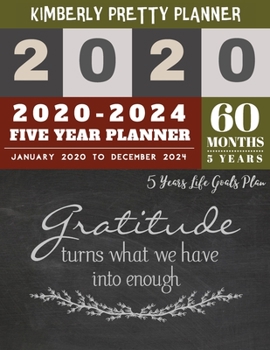 5 Year Planner 2020-2024: 5 year planner for women | 60 Months Calendar Large size  8.5 x 11 2020-2024 planner, organizer and password logbook | positive word design (5 year monthly planner 2020-2024)