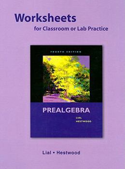 Paperback Worksheets for Classroom or Lab Practice: Prealgebra Book