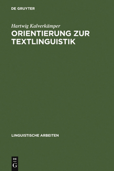 Hardcover Orientierung Zur Textlinguistik [German] Book