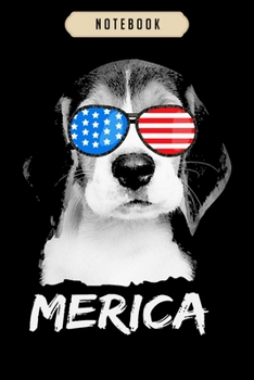 Notebook: American dog beagle 4th of july usa Notebook|6x9(100 pages)Blank Lined Paperback Journal For Student, kids, women, girls, boys, men, birthday gifts|Veterans day gifts notebook