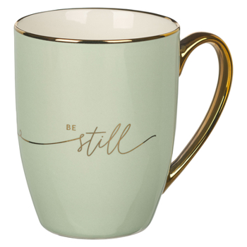 Misc. With Love Inspirational Coffee Mug for Women, Be Still & Know Mint/Cream Medium Ceramic Drinking Cup, 12oz Book