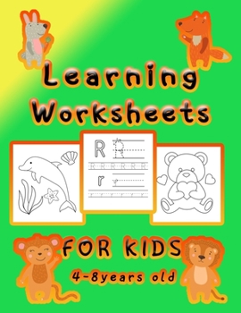 Paperback learning worksheets for kids "4-8 years old: Mazes, Word Search, Coloring, Picture Puzzles, and More! Book