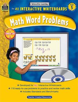 Paperback Interactive Learning: Math Word Problems Grd 5 [With CDROM] Book
