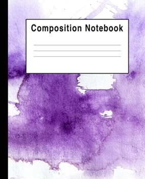 Composition Notebook: Purple Abstract Watercolor Splat Art