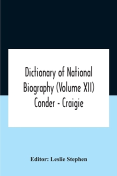 Paperback Dictionary of national biography (Volume XII) Conder - Craigie Book