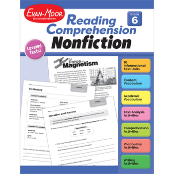 Paperback Reading Comprehension, Nonfiction, Grade 6 Book