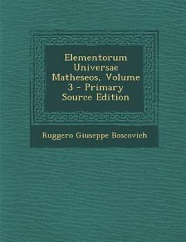 Paperback Elementorum Universae Matheseos, Volume 3 [Latin] Book