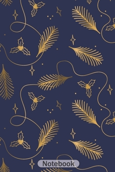 Notebook: Christmas pattern design with gold effect journal with 110 lined pages , great christmas gift idea