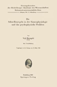 Paperback Die Schwellenregeln in Der Sinnesphysiologie Und Das Psychophysische Problem [German] Book