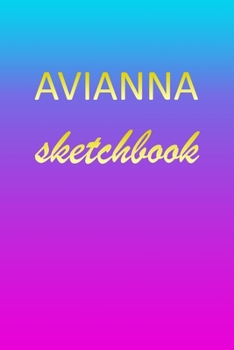 Avianna: Sketchbook | Blank Imaginative Sketch Book Paper | Pink Blue Gold Custom Letter A Personalized Cover | Teach & Practice Drawing for ... Doodle Pad | Create, Imagine & Learn to Draw
