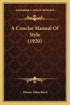 Paperback A Concise Manual Of Style (1920) Book