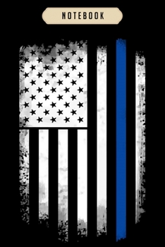Notebook: American flag blue line police solidarity team Notebook|6x9(100 pages)Blank Lined Paperback Journal For Student, kids, women, girls, boys, men, birthday gifts|Veterans day gifts notebook
