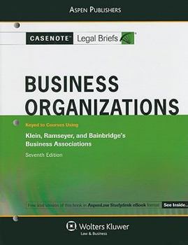 Paperback Business Organizations: Keyed to Courses Using Klein, Ramseyer, and Bainbridge's Business Associations Book