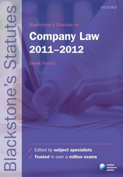 Paperback Blackstone's Statutes on Company Law Book