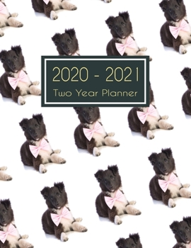 Paperback 2020-2021 Two Year Planner: Cute Black Dogs Two Year Planner, Two Year Calendar 2020-2021, Daily Monthly Planner 2020 Size 8.5 x 11 Inch, 24 Month Book