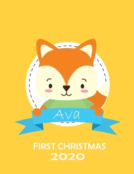 Ava: Baby's First Christmas Ornament Notebook, Personalized Woodland Fox and Snowflakes for a Girl with the Name Ava- Personal Name Notebook, Medium ... and ... exercise book, write inspiration, dre